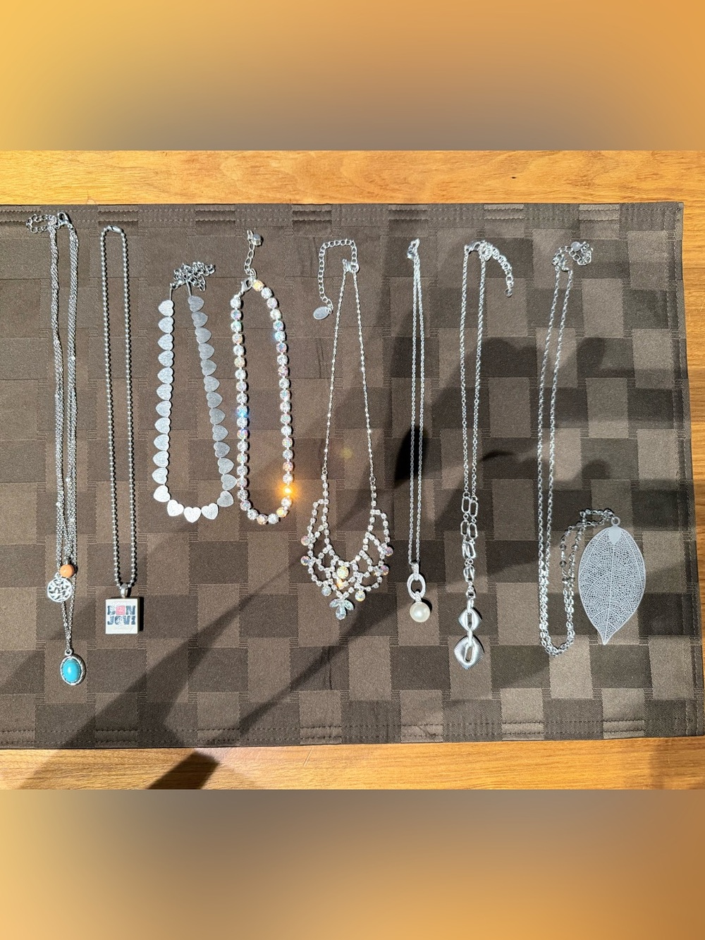 8-Piece Silver-Tone Costume Jewelry Necklace Lot
